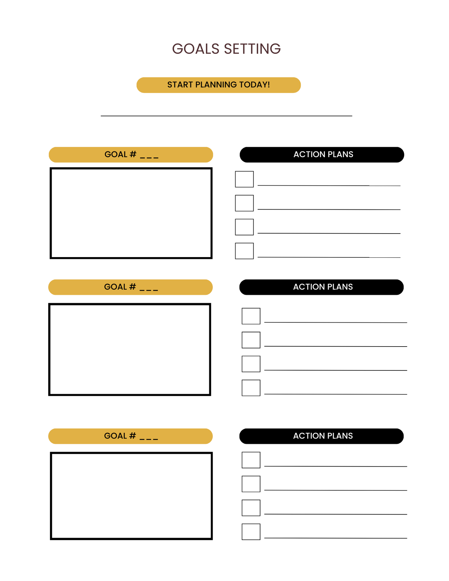 Goals & Action Plans Notebook